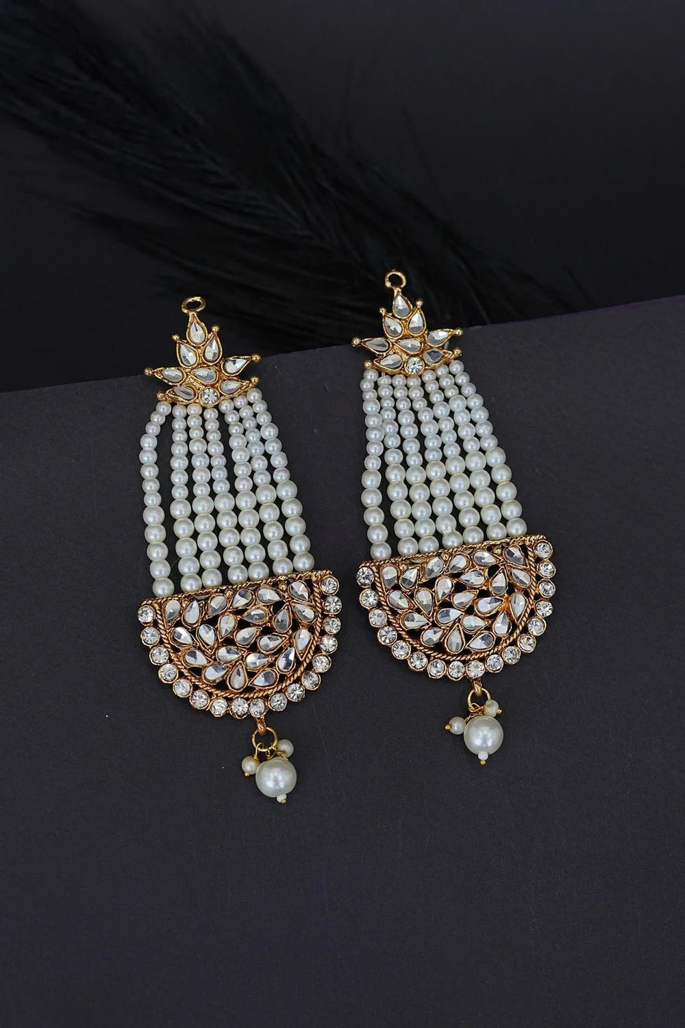 Royal Kundan Pearl Jhumar Earrings