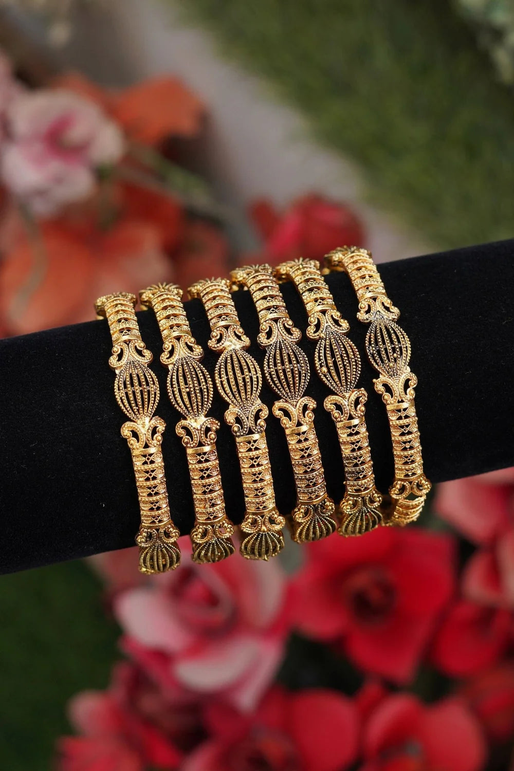 Vintage Turkish Carved 6 Pcs Bangles