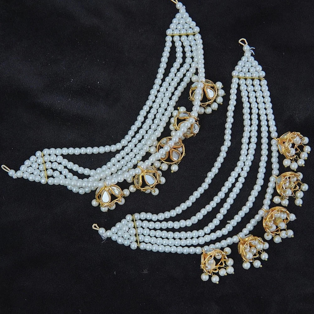 5 Layers Kundan Jhumki Saharey Pair