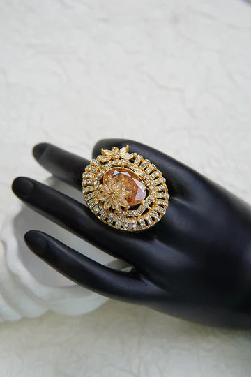 Adjustable Ring with Sparkling Zirconia