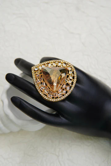 Modern Triangle Shaped Gemstone Ring