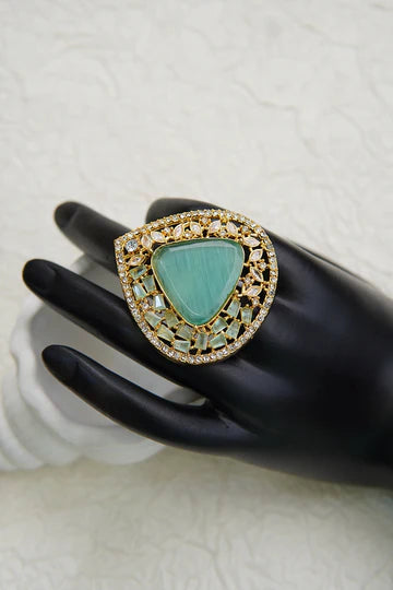 Modern Triangle Shaped Gemstone Ring