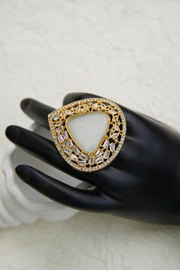 Modern Triangle Shaped Gemstone Ring