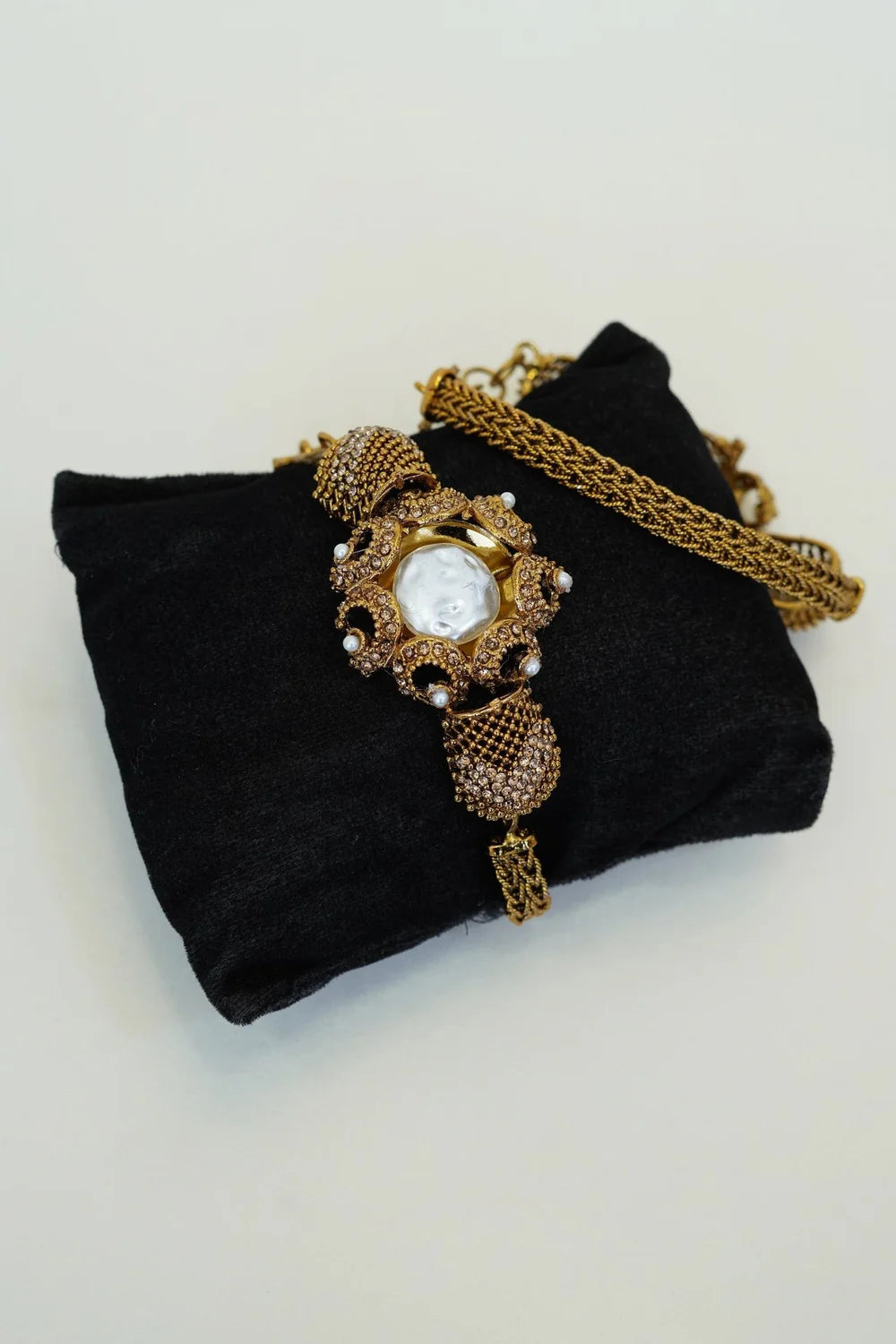 Antique Turkish Mother Pearl Chain Bracelet