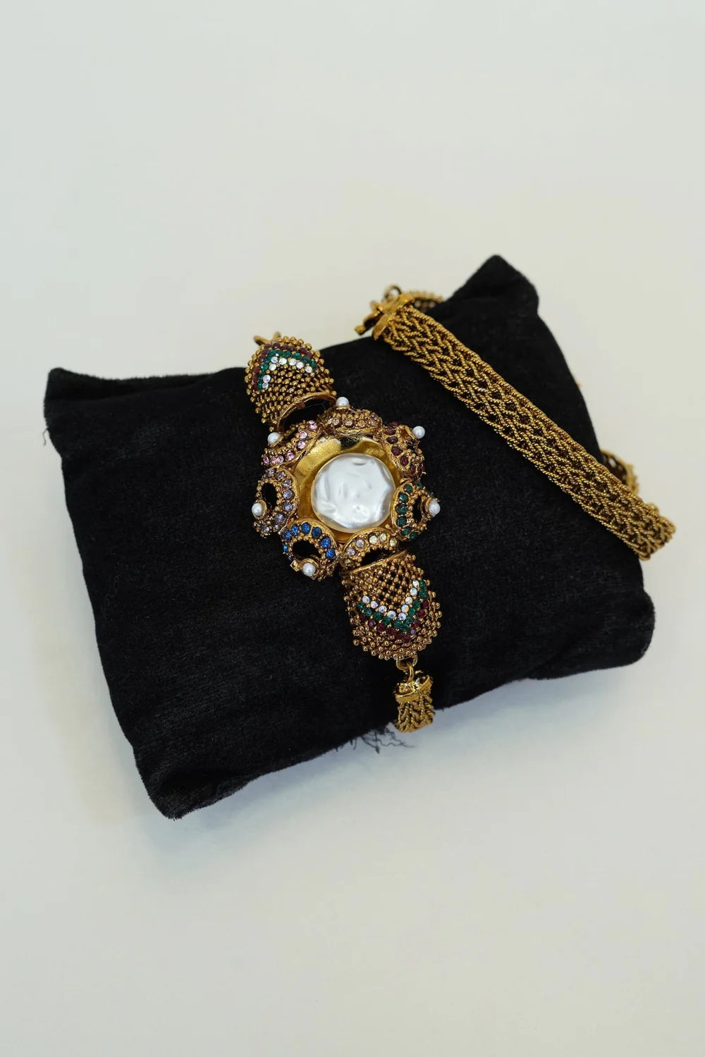 Antique Turkish Mother Pearl Chain Bracelet