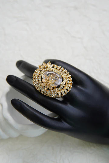 Adjustable Ring with Sparkling Zirconia