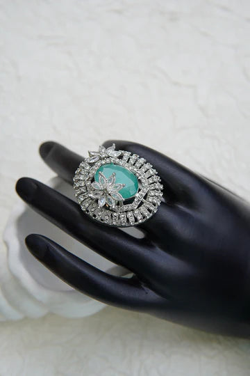 Adjustable Ring with Sparkling Zirconia