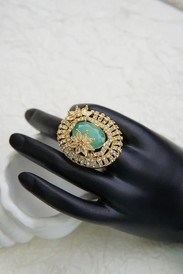 Adjustable Ring with Sparkling Zirconia