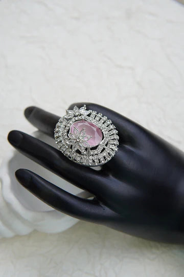 Adjustable Ring with Sparkling Zirconia