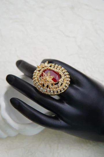 Adjustable Ring with Sparkling Zirconia