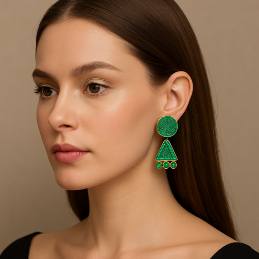 ✨ Emerald Radiance Jhumka Earrings 💚