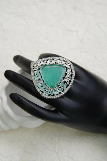 Modern Triangle Shaped Gemstone Ring