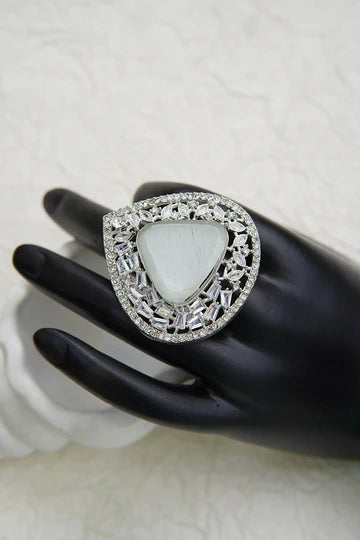 Modern Triangle Shaped Gemstone Ring