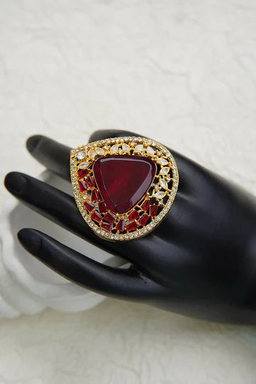 Modern Triangle Shaped Gemstone Ring