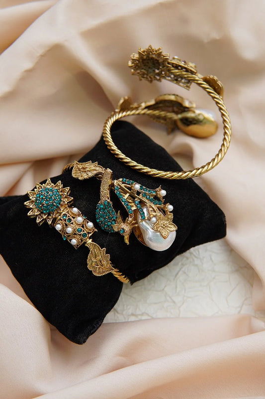 Peacock Turkish Statement Cuff Bracelet