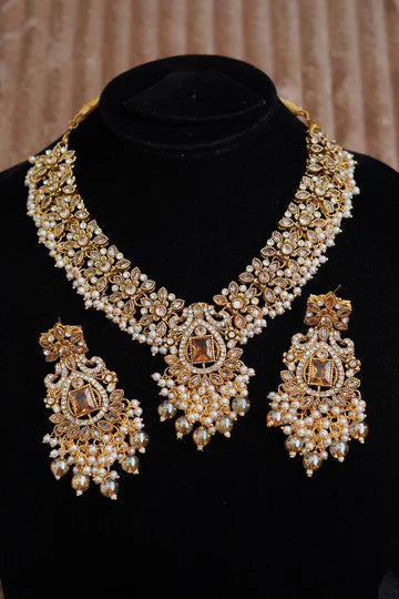Royal Blossom Gems Necklace Set